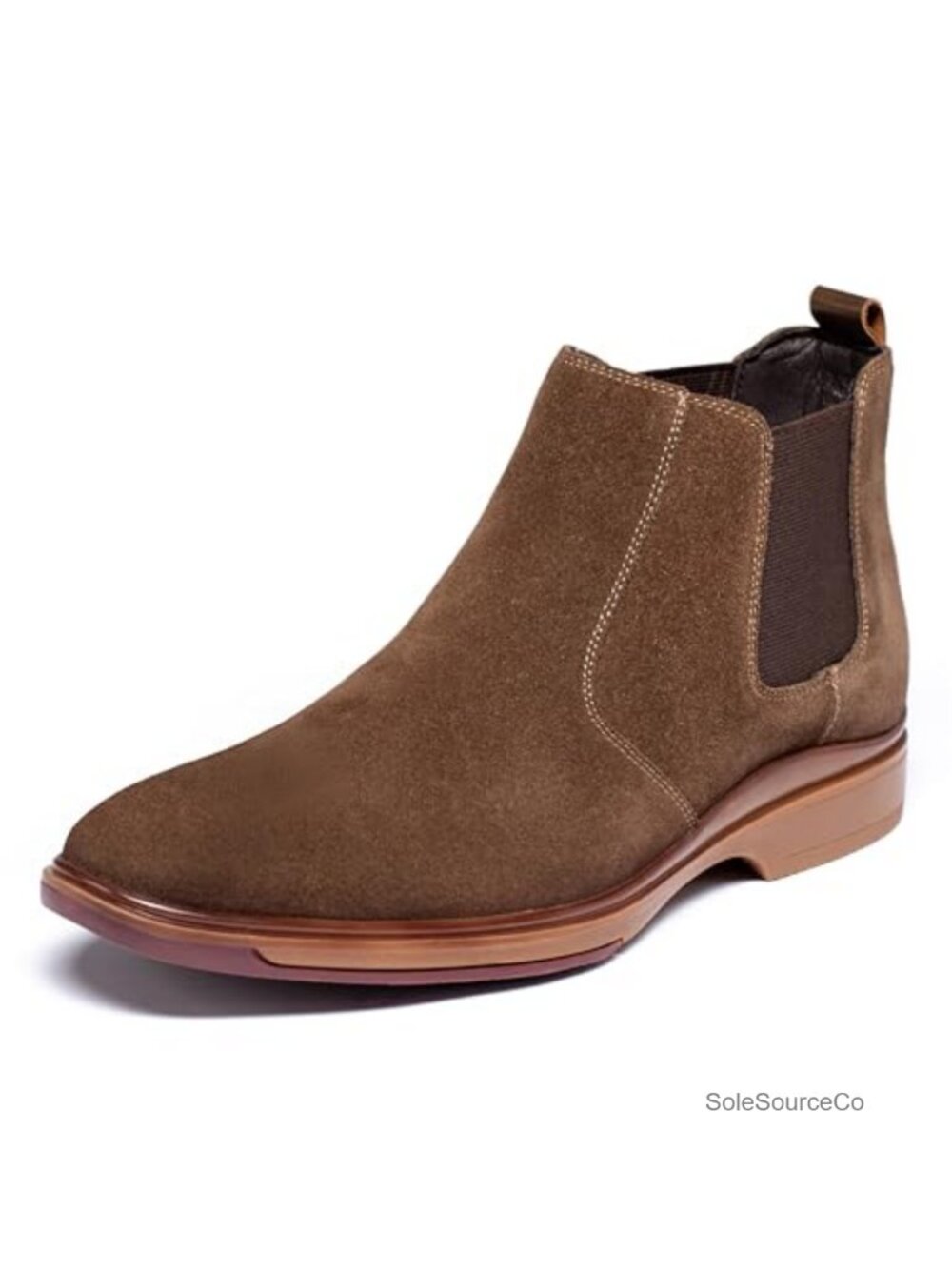 Men's Chelsea Boots Leather Rubber Sole Pull-On Ankle Boots